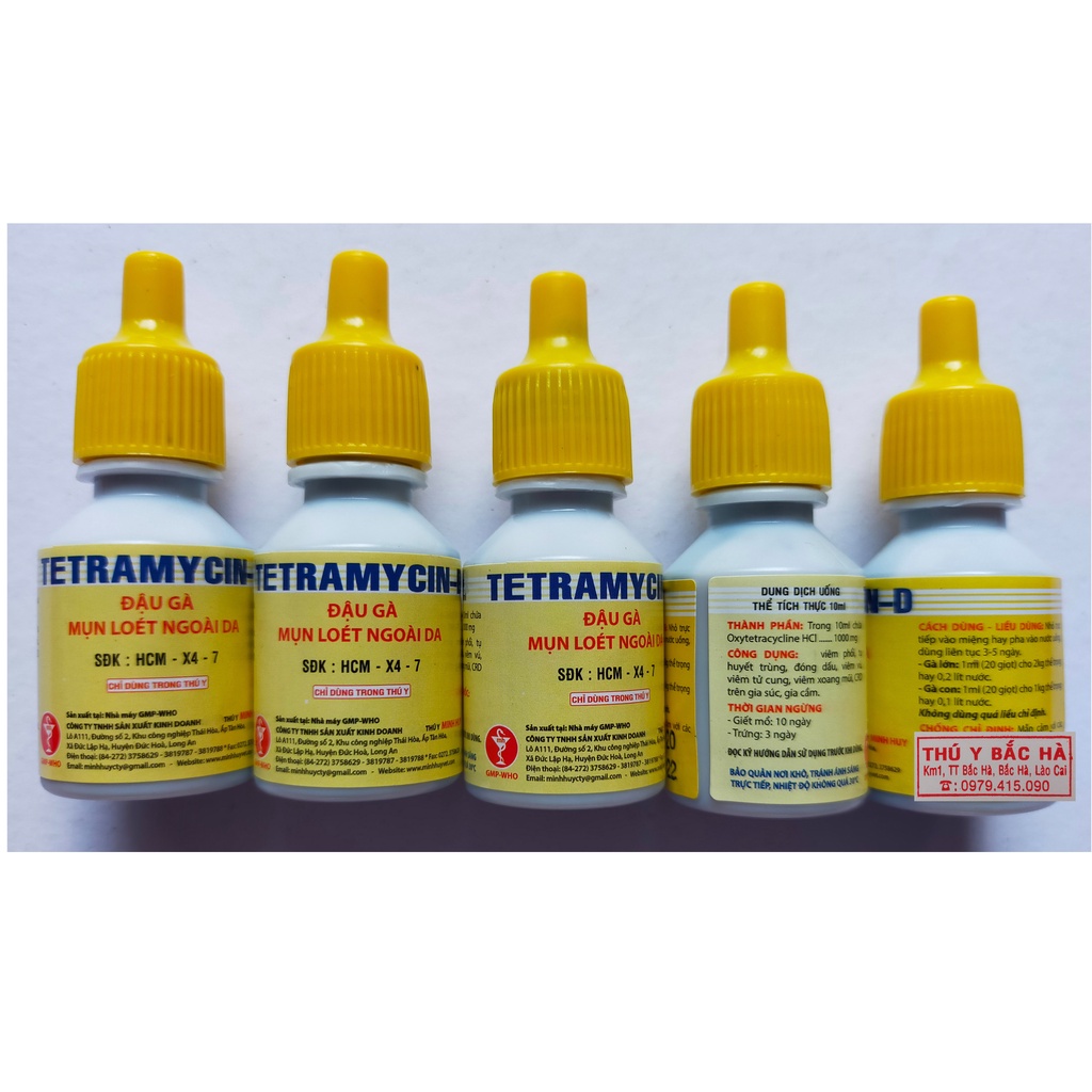 1 lọ TETRAMYCIN - D 10ml Chuyên Dùng cho đậu gà, đậu chim