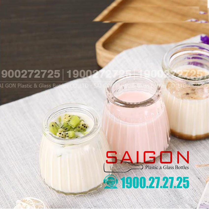 Combo 06 Hũ sữa Chua 100ml , 200ml Nắp nhựa | Hũ Thủy Tinh Sữa Chua Nắp Nhựa