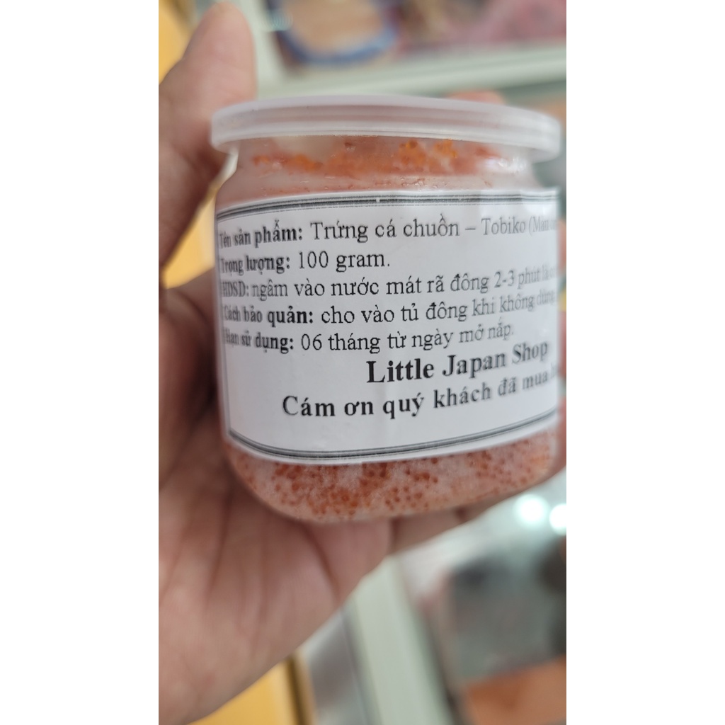 [Hàng chuyên dùng] Trứng cá chuồn Tobiko màu cam (orange) - Hộp nhỏ 100 gram tiện dụng