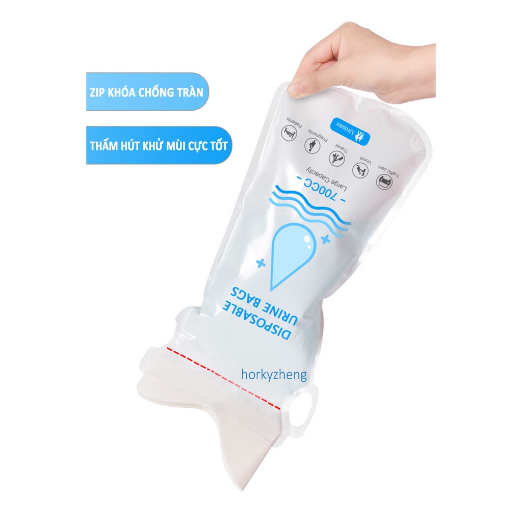 Túi Đi Vệ Sinh Khẩn Cấp Di Động 700Ml chống tràn, khử mùi - dùng cho nam nữ, trẻ em, phụ nữ mang thai, lái xe ô tô