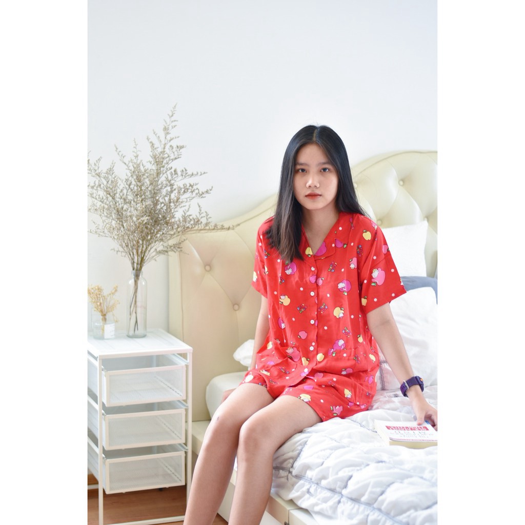 2021 -  Bộ pijama đùi dễ thương vải tole thái loại 1