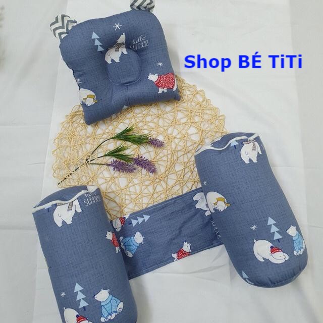 Bộ Gối Chặn và Gối Lõm Đầu Vỏ đỗ Cho Bé Yêu [ Shop Bé TiTi ]