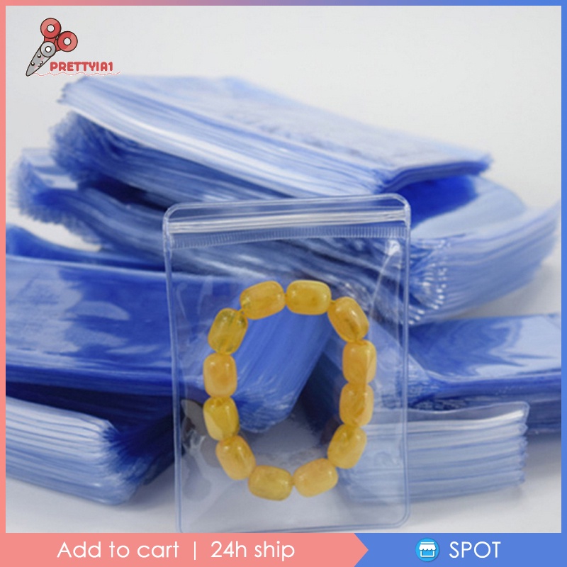 [Prettyia1] 100 Túi Zip Trong Suốt Có Thể Đóng Lại Dùng Đựng Trang Sức