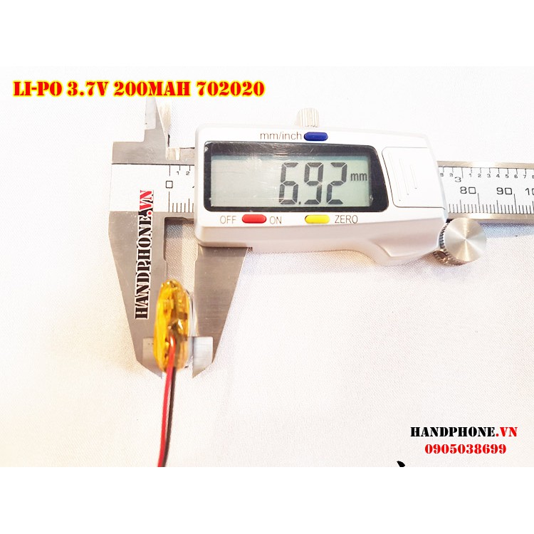 Pin Li-Po 3.7V 702020 200mAh (Lithium Polyme)