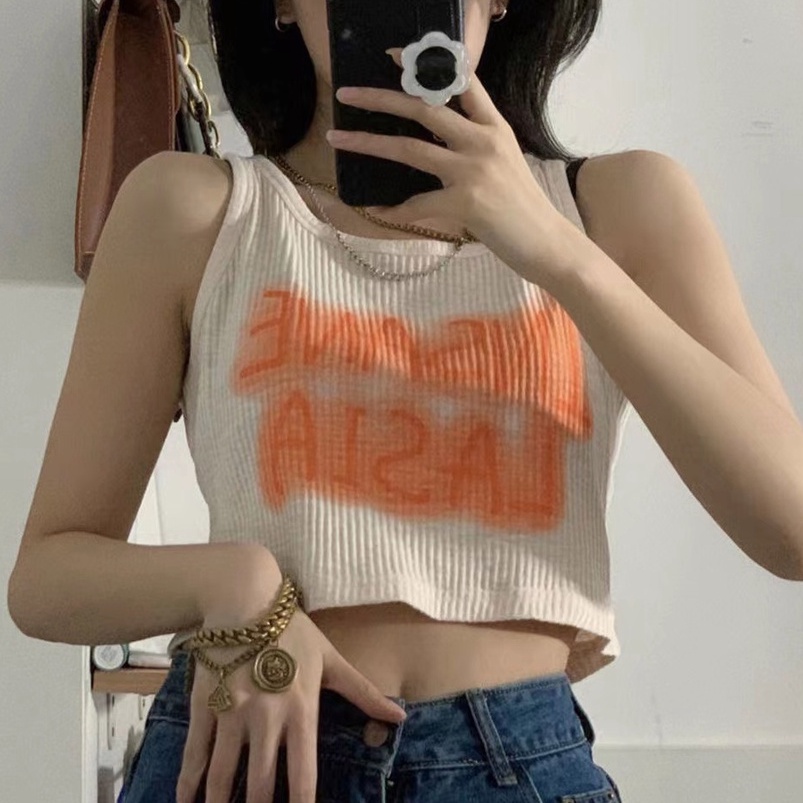 Áo Croptop Thiết Kế Quyến Rũ Phong Cách Retro Thời Trang Mùa Hè Cho Nữ tank top 9502