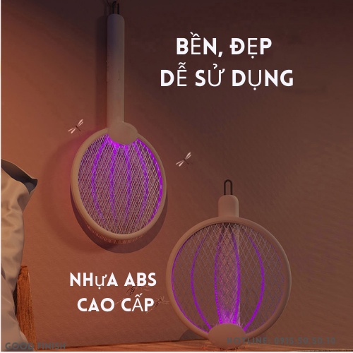 Vợt Muỗi Thông Minh 3 Chế Độ, Thiết Kế Mới Nhật 2023. Tính Năng Cập Nhật, Kiêm Đèn Bắt Muỗi Ban Đêm ,Tiếng Động Nhỏ,