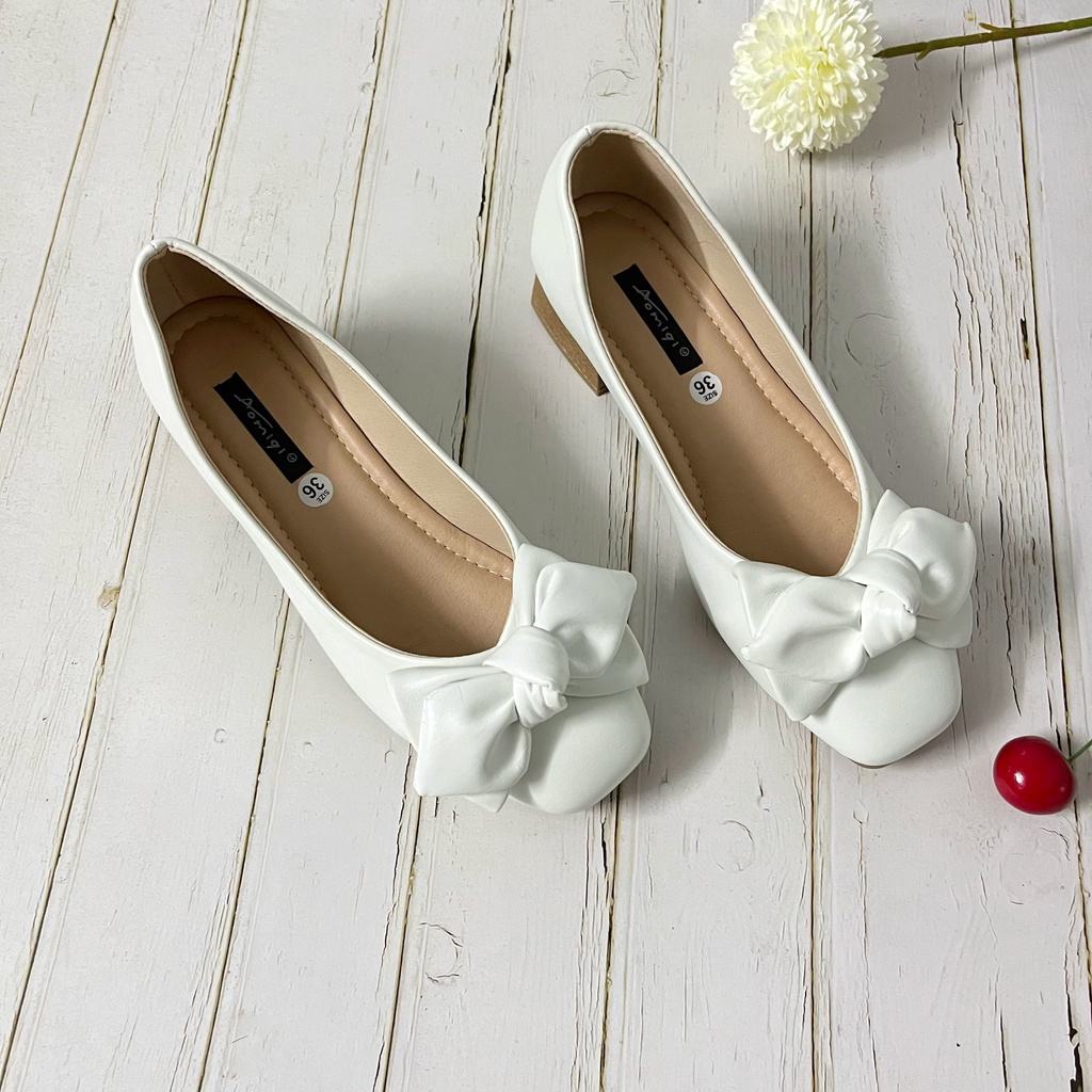 Giày Búp Bê Đế Cao 3 phân Chất Liệu Da Hàng Thời Trang Cao Cấp