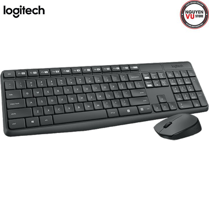 Bộ Phím Chuột Không Dây Logitech MK235 - Hàng Chính Hãng