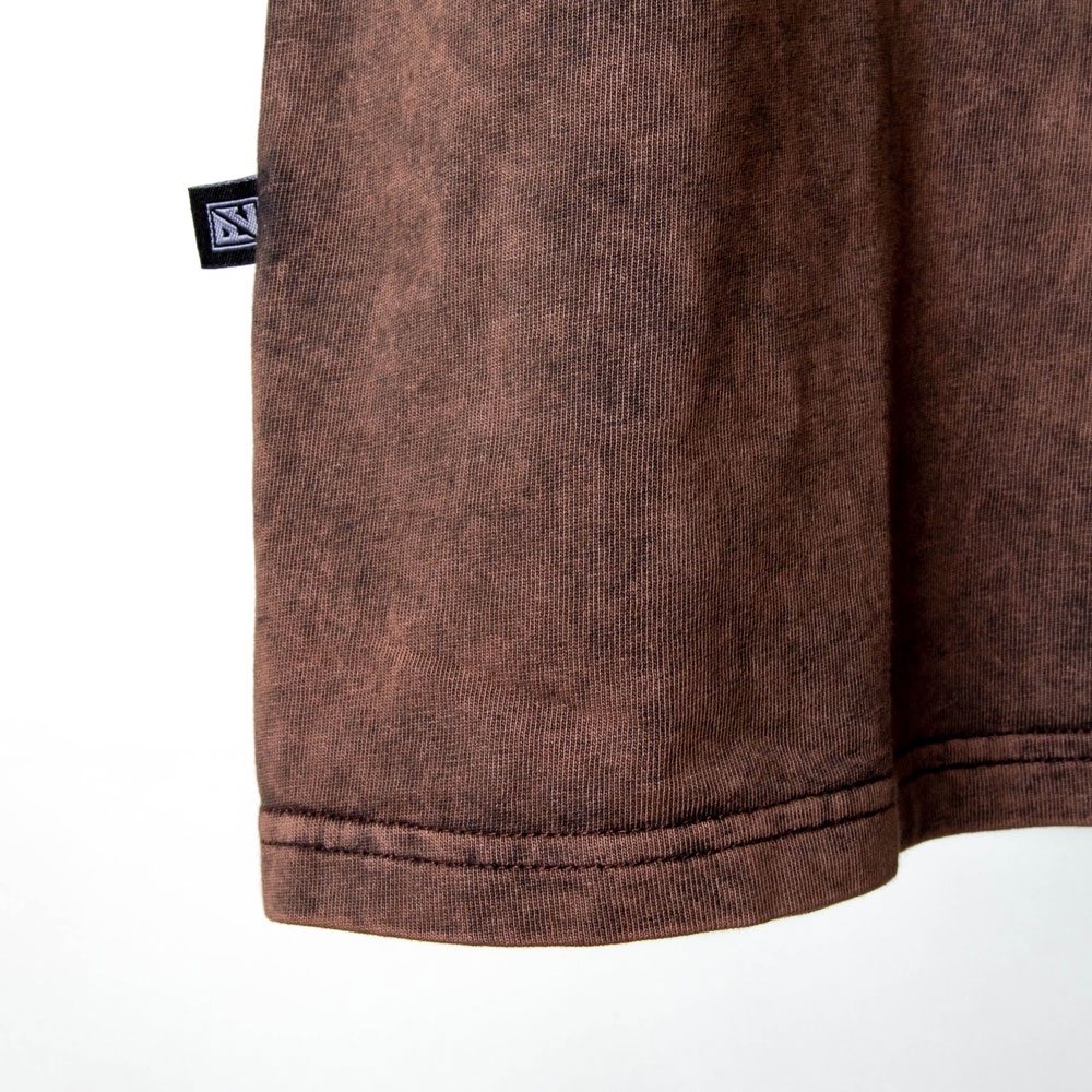 Áo thun wash nam nữ PC Retro - Màu nâu Dáng oversize Hoạ tiết hình in cá tính