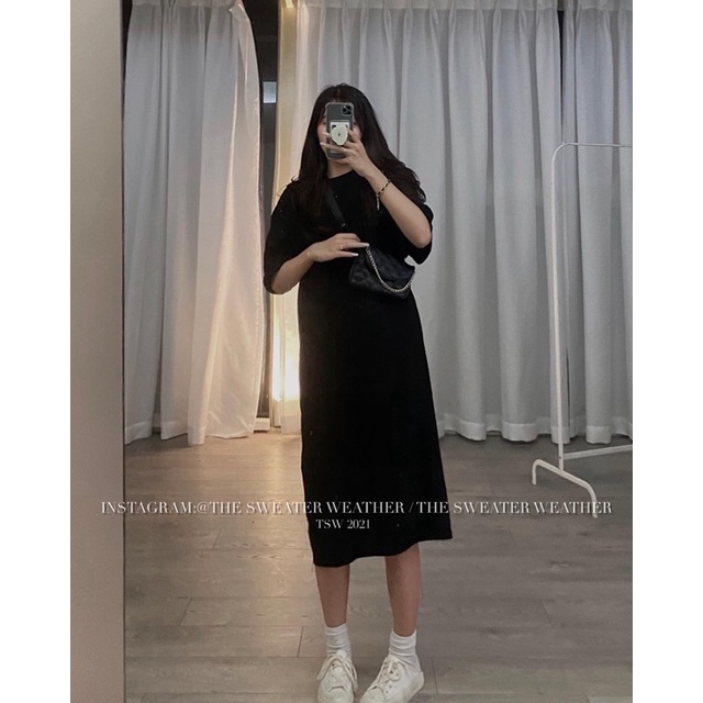 [Mã FAMARAL1 giảm 10K đơn 50K] (Ảnh thật) Váy phông trơn dài tay lỡ oversize the.sweaterweather TSW | BigBuy360 - bigbuy360.vn