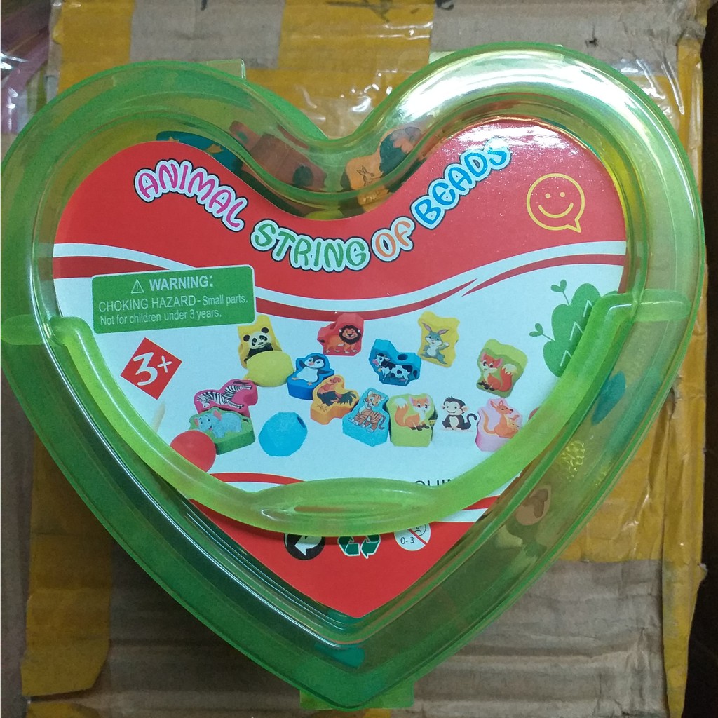 Xâu hạt gỗ hộp trái tim