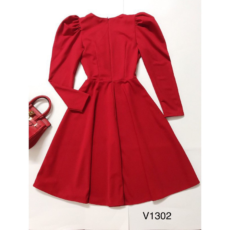 [ xả kho ] MiD Đầm đỏ umi Nhật V1302 đính hoa thủ công Mie Design kèm ảnh thật