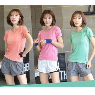 (Lẻ) Quần Short Áo Thun Tập Gym 2 Lớp Nữ AAnker