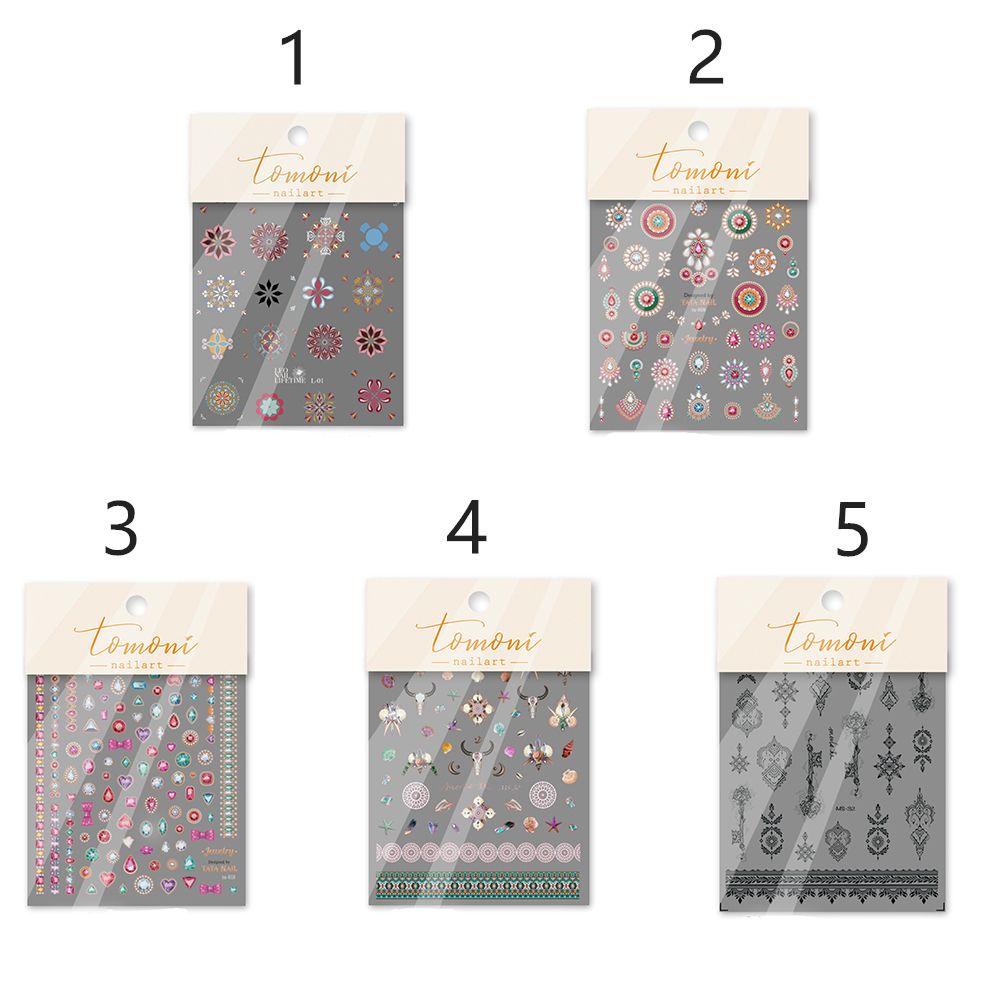 Đề Can Lá Nhôm Chất Lượng Cao Dùng Để Trang Trí Móng Tay 3D Phong Cách Bohemian