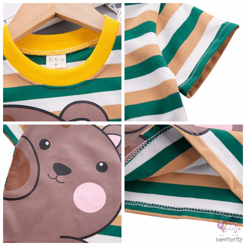 Set áo thun tay ngắn in họa tiết hoạt hình kèm quần short thời trang năng động cho bé trai