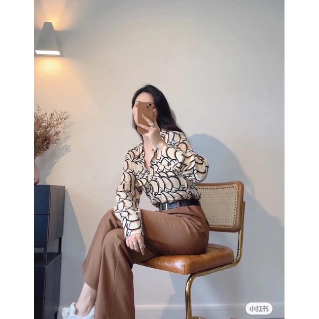 Sơ mi Zara họa tiết màu vàn cực xinh