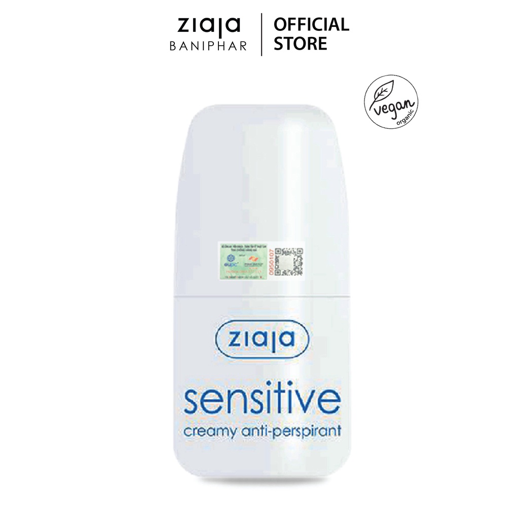 Lăn khử mùi Sensitive Ziaja Sensitive Creamy Anti-perspirant 60ml