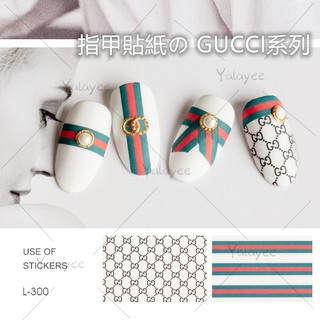 Miếng Dán Trang Trí Móng Tay In Chữ Gucci Thời Trang