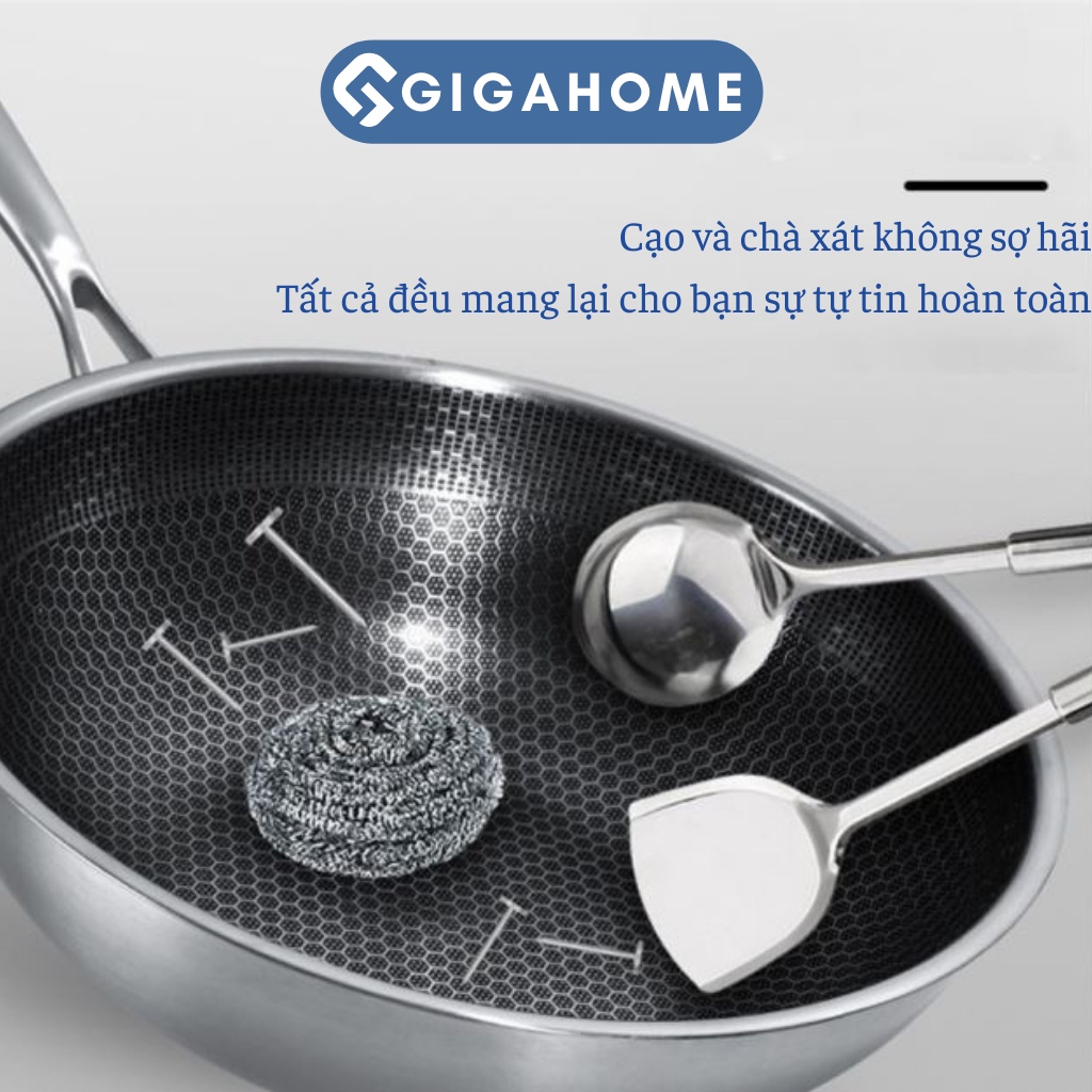 Chảo Chống Dính Vân Tổ Ong Sâu Lòng 32Cm Inox 304 GIGAHOME 10459