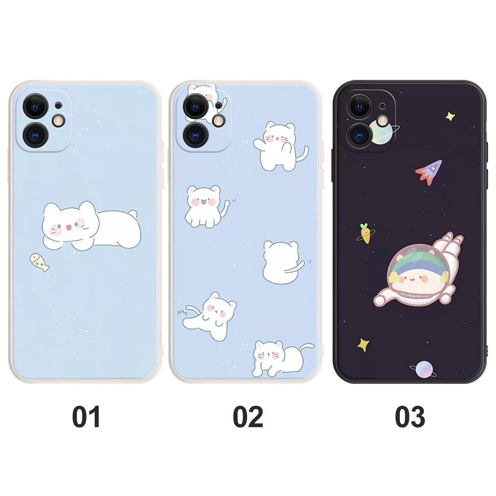 Ốp Điện Thoại Vẽ Hình Chú Cún/Trái Cây Màu Xanh Dương/Trắng Chống Rơi Cho Samsung Galaxy A7 2018 A50 A30S A50S A30 A20 M10S A10S M01S