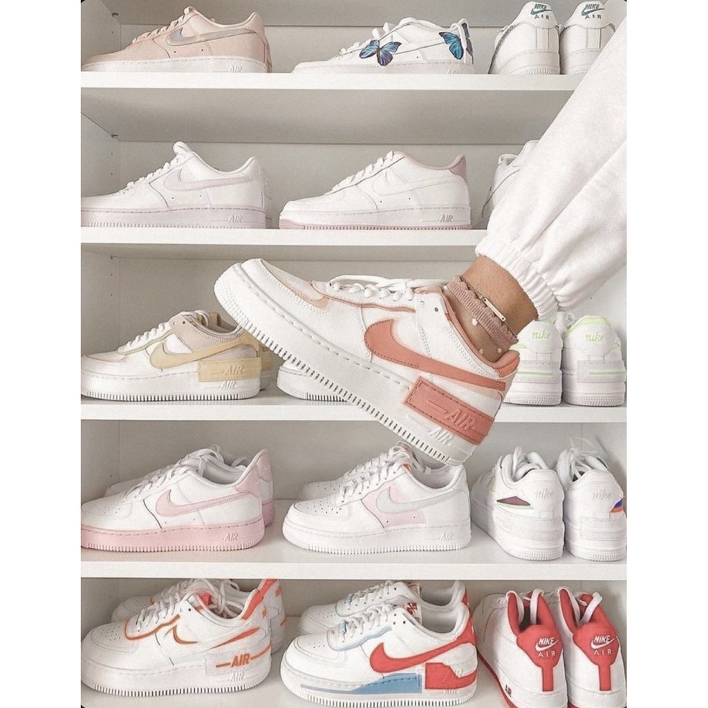 [MẪUHOT] nike air Mẫu Nam Nữ, Màu Trắng Viền Tím đình đám mạng xã hội