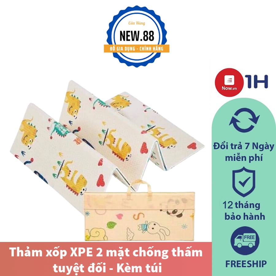 Thảm xốp XPE 2 mặt chống thấm tuyệt đối thiết kế dễ thương, chống ngã cho bé tập bò - Thảm xốp XPE kèm túi 1m8- 2m