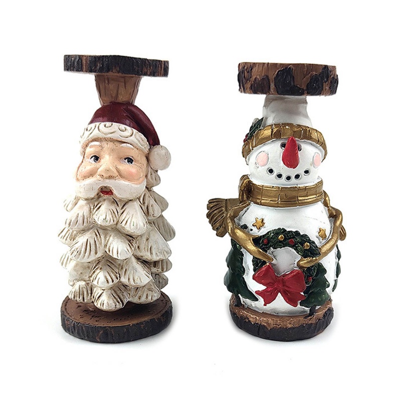 Giá Đỡ Nến Hình Ông Già Noel / Người Tuyết Bằng Nhựa Resin Dễ Thương Trang
