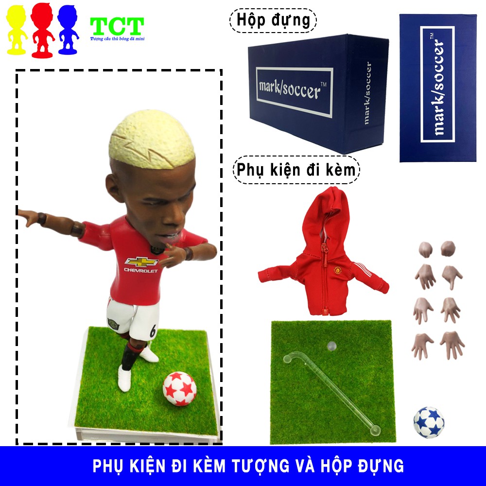 Tượng cầu thủ bóng đá MarkSoccer 13cm Paul Pogba - Manchester United (MU) thỏa thích tạo dáng