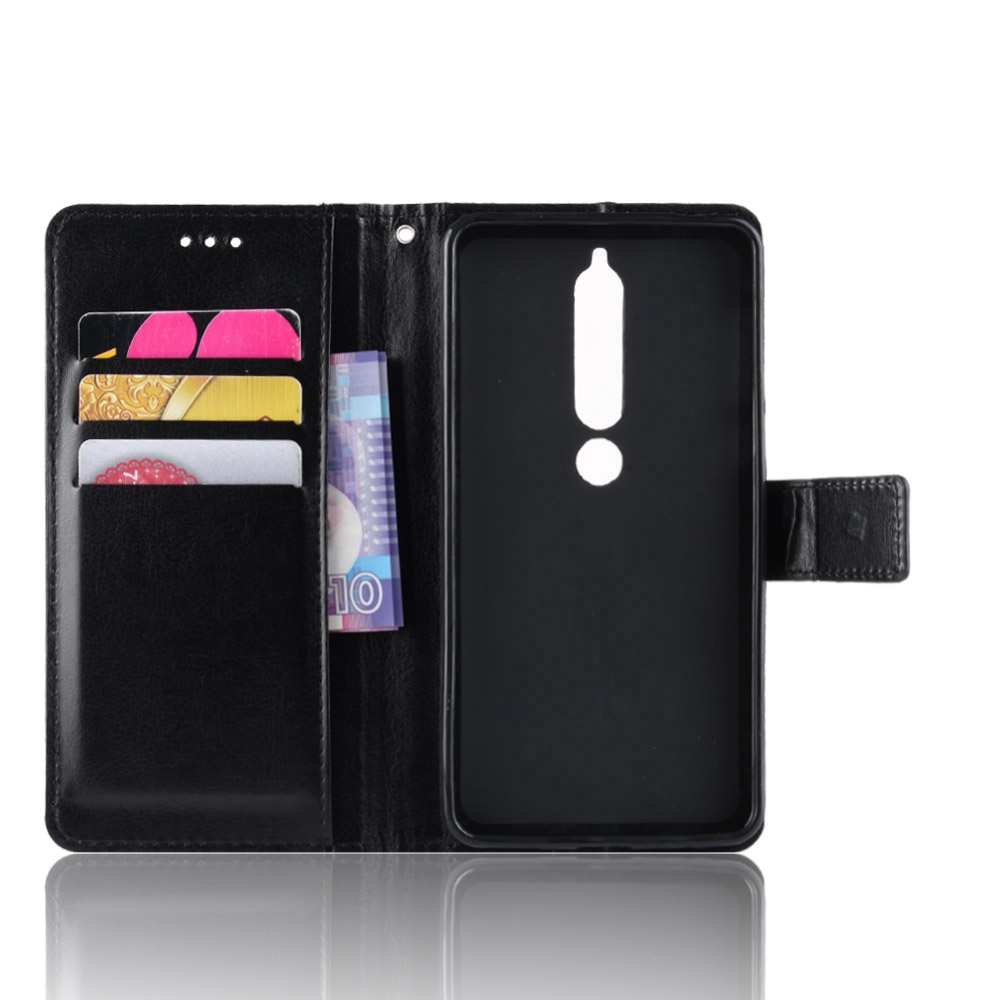 Bao da điện thoại dạng ví có ngăn đựng thẻ cao cấp cho nokia 6.1 6 2018