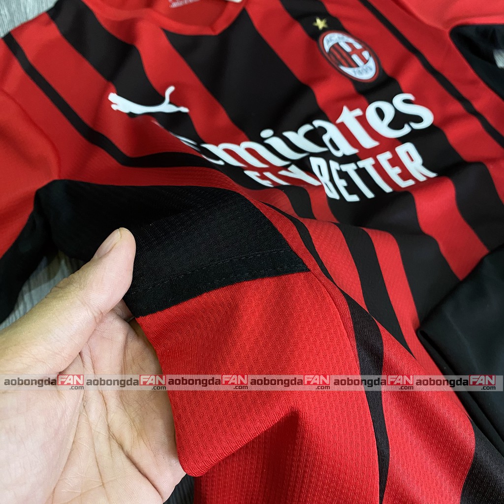 Quần Áo Bóng Đá Ac Milan Đỏ Sân Nhà 21/22 Hàng Thái - Bản Player