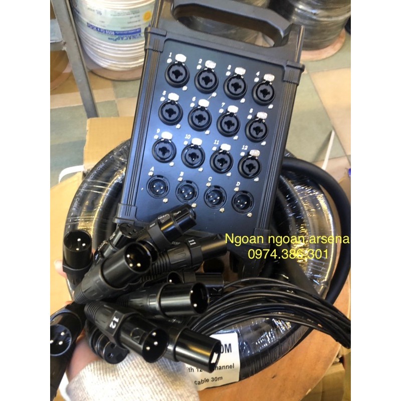 Hộp đấu nối cáp link 1216 đường jack đa năng cắm canon xlr và 6 ly  dài 30 mét