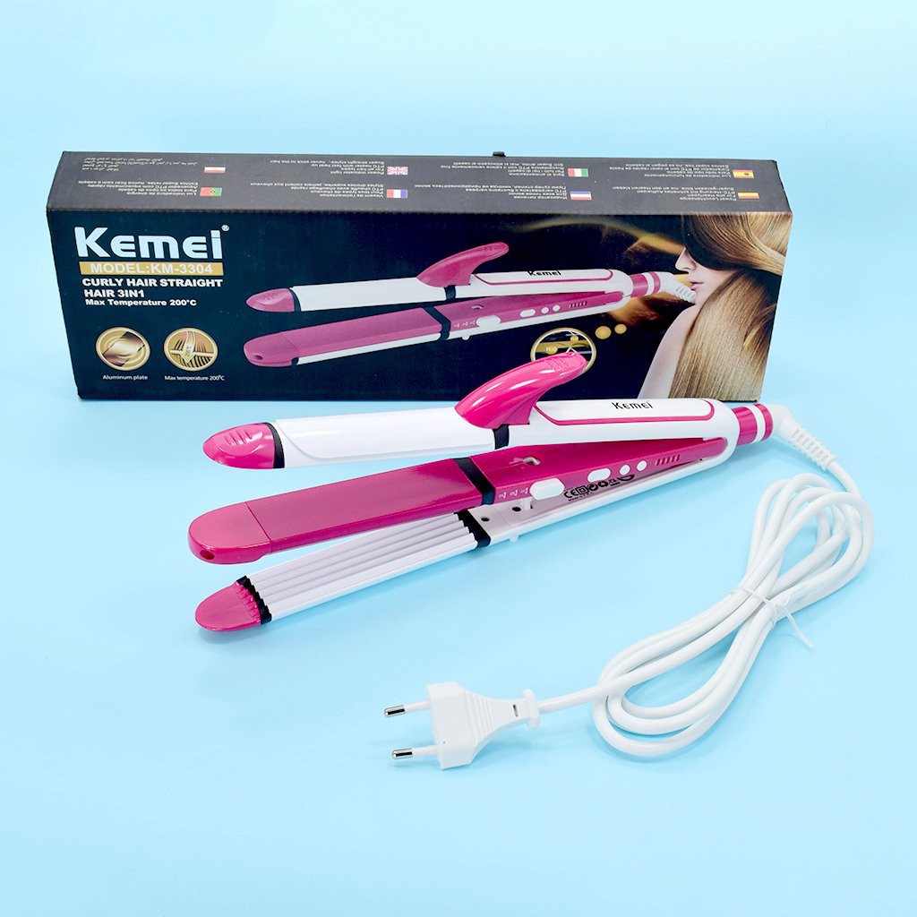 Máy làm tóc đa năng 3 in 1 có 5 mức chỉnh nhiệt kemei KM3304