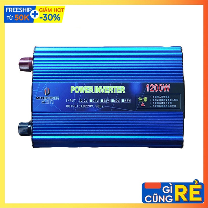 [Mã ELHADEV giảm 4% đơn 300K] Bộ kích điện inverter 1200W đổi nguồn 12v sang 220v