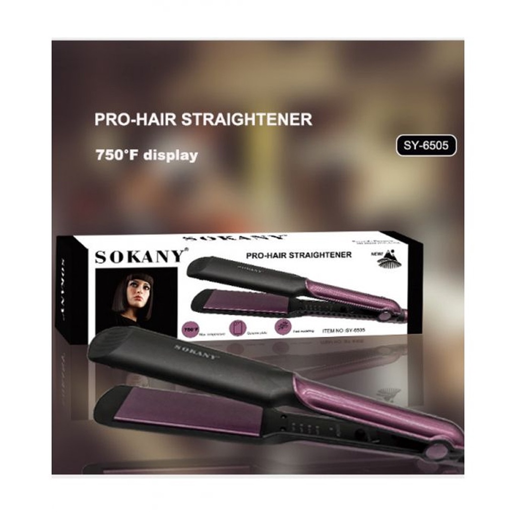Máy duỗi tóc chuyên nghiệp 4 mức chỉnh nhiệt Chính Hãng SOKANY SY-6505- Máy ép tóc salon - Nóng nhanh - Giữ nhiệt lâu