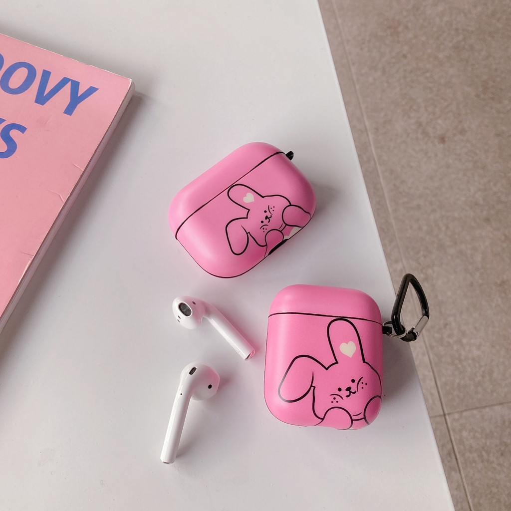 Vỏ Bảo Vệ Hộp Đựng Tai Nghe Airpods Hình Thỏ Hồng Đáng Yêu