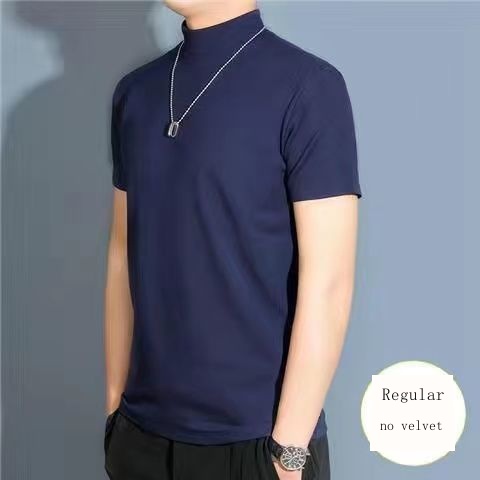 Áo Thun Tay Ngắn Mỏng Cổ Cao Thời Trang Thu Đông Cho Nam