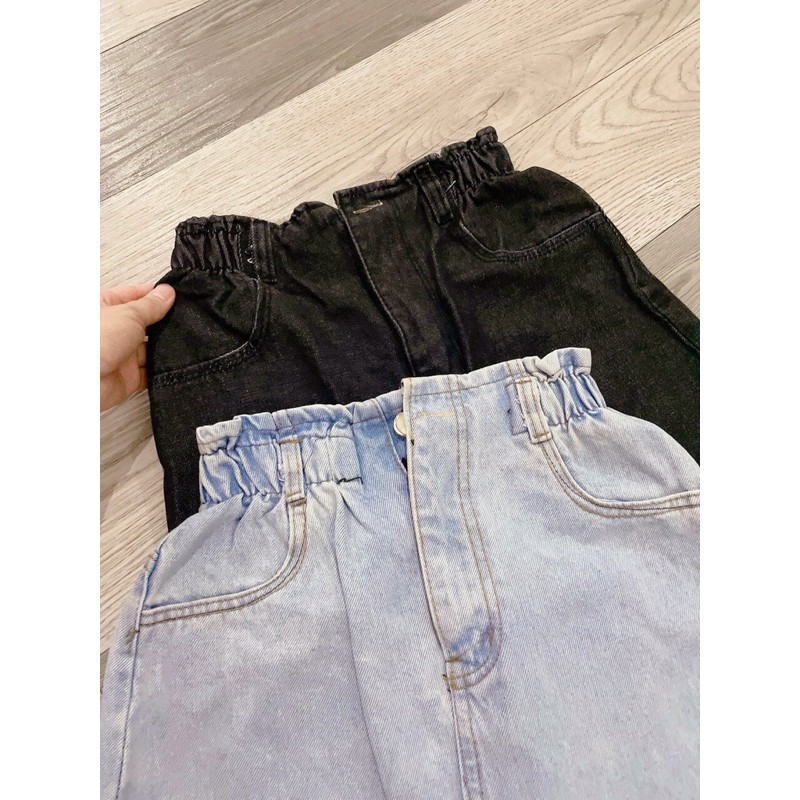 Quần Jean💖FREESHIP💖Váy Jean Cạp Chun,Chân Váy Jean Dài Qua Gối Trẻ Trung,Năng Động,Phong Cách,Đủ Sz S M L,2 Màu Đen Xanh