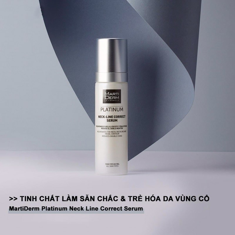 Serum tan mỡ nọng cằm, nếp nhăn, chảy xệ - MartiDerm Platinum Neck Line Correct Serum