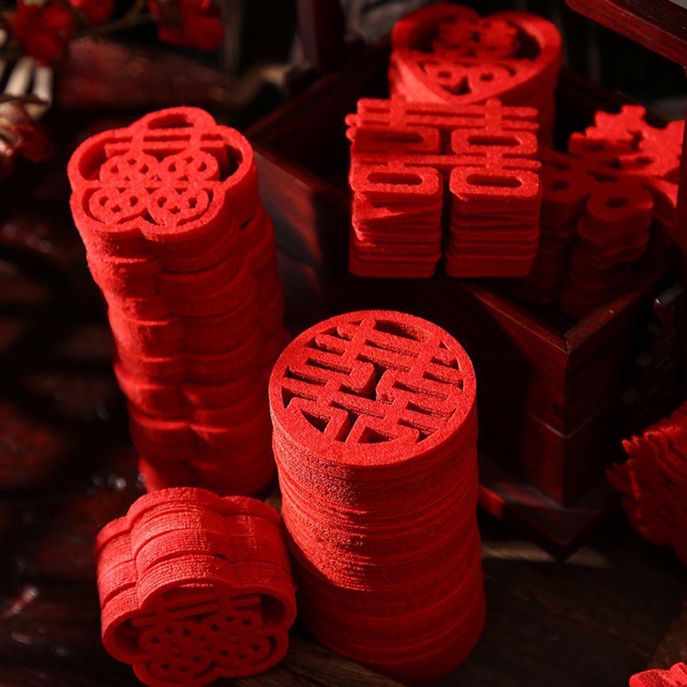 Set 150 Miếng Dán Hình Trái Tim Phong Cách Trung Hoa Dùng Trang Trí Đám Cưới