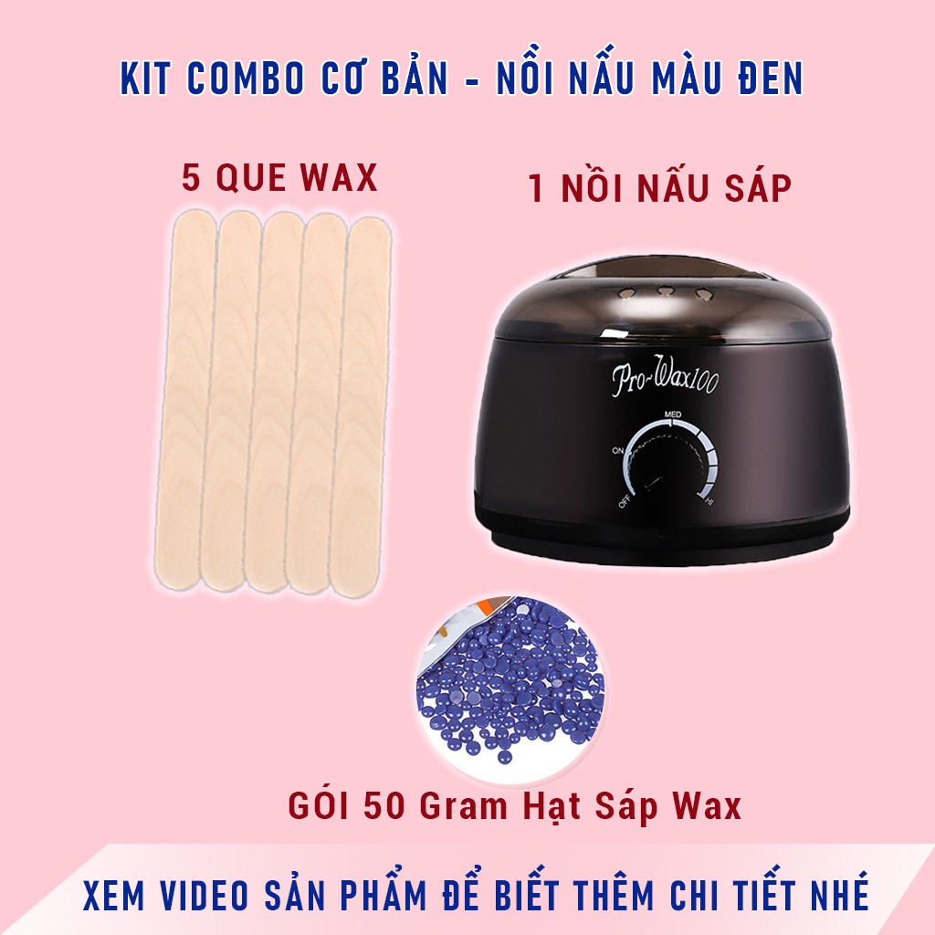 [Mã COSDAY giảm 8% đơn 150K] Bộ nồi nấu sáp wax nóng prowax 100 waxing nóng wax hard bean - bảo hành 12 tháng