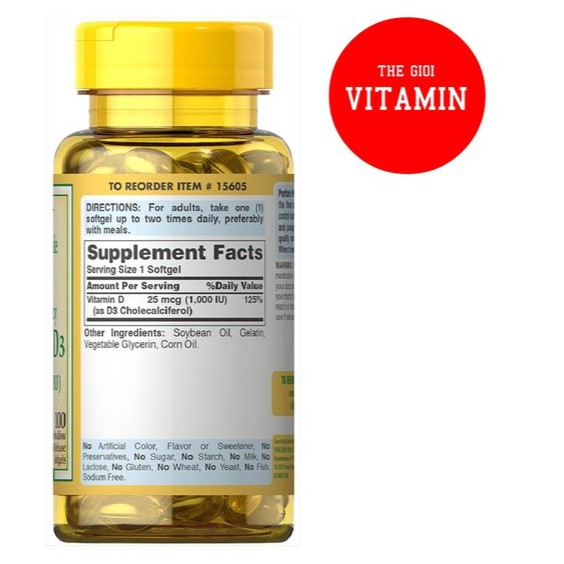 Vitamin D3 tăng cường hệ miễn dịch, phòng chống còi xương Sunvite High-Potency Vita D3 1000IU 100 viên | BigBuy360 - bigbuy360.vn