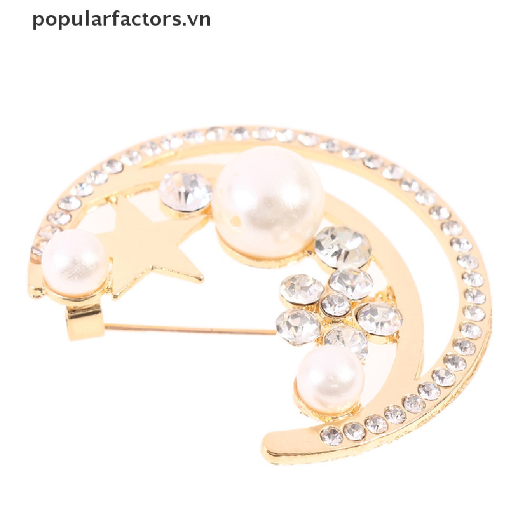 Ghim Cài Áo Hình Ngôi Sao / Mặt Trăng Phong Cách Baroque Thanh Lịch Dành Cho Nữ