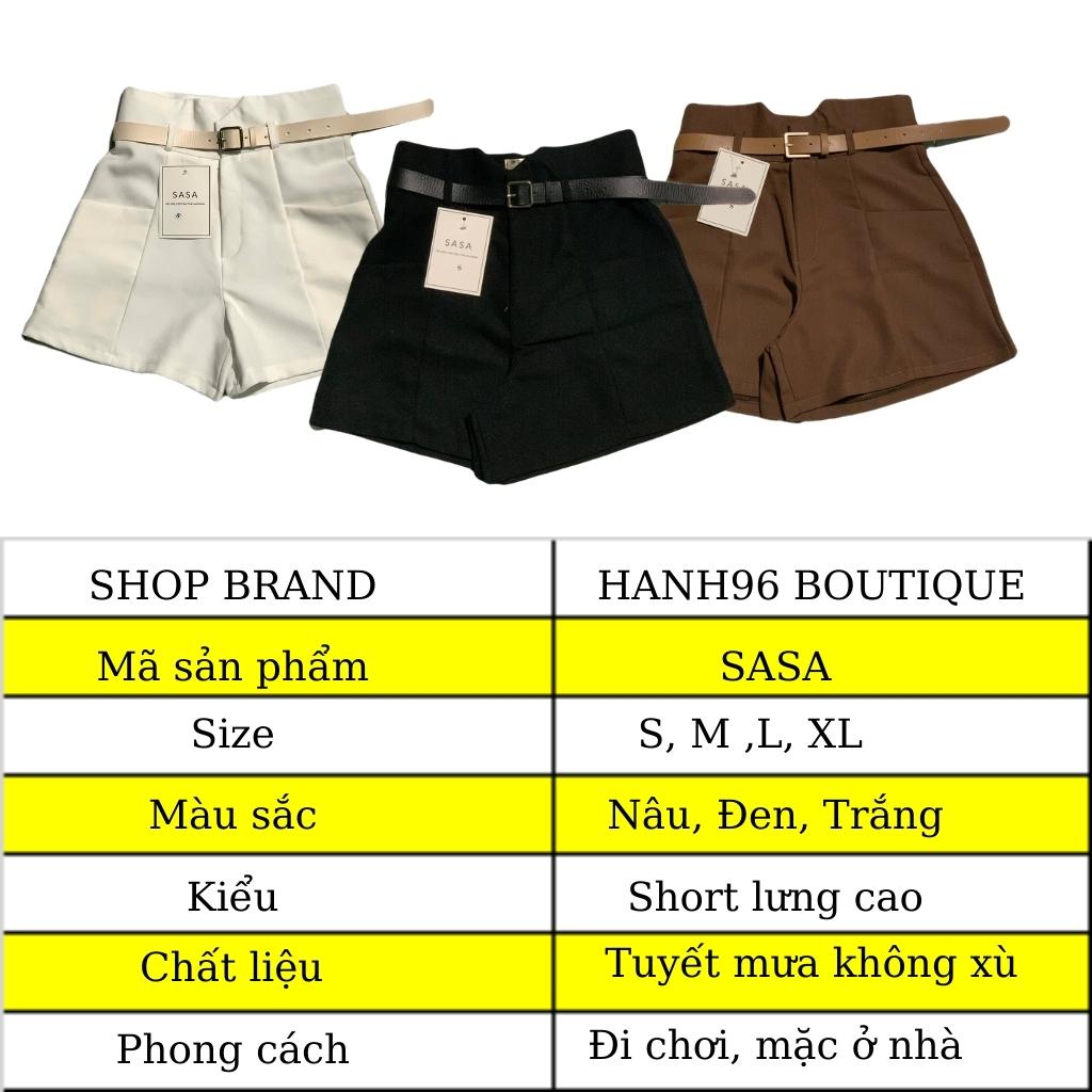 quần short nữ lưng cao mặc nhà tặng kèm đai quần HẠNH 96 SASA