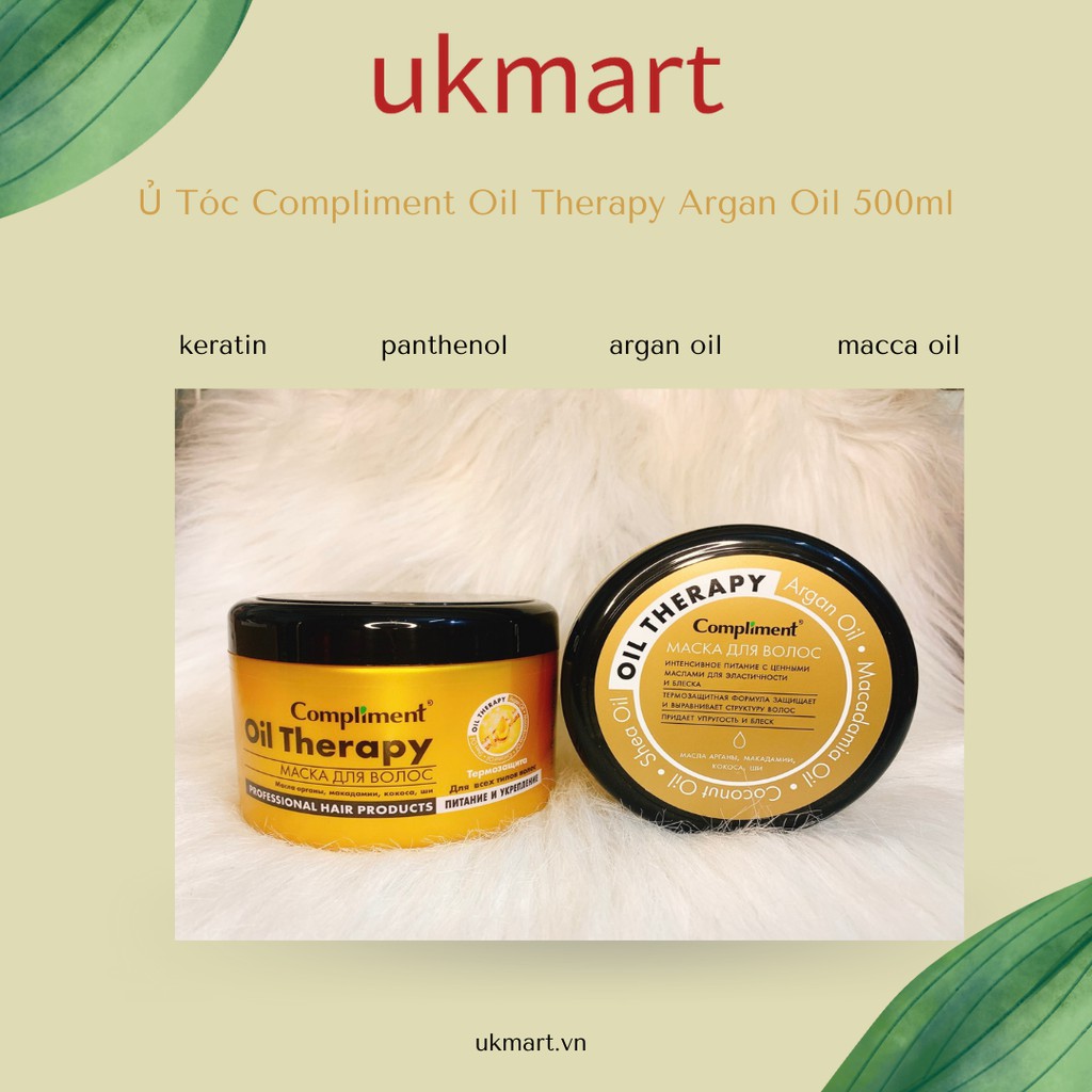 Ủ Tóc Compliment Oil Therapy Argan Oil 500ml Chăm Sóc Chuẩn Salon Phục Hồi Dưỡng Tóc Chắc Khoẻ Bóng Mượt Bồng Bềnh