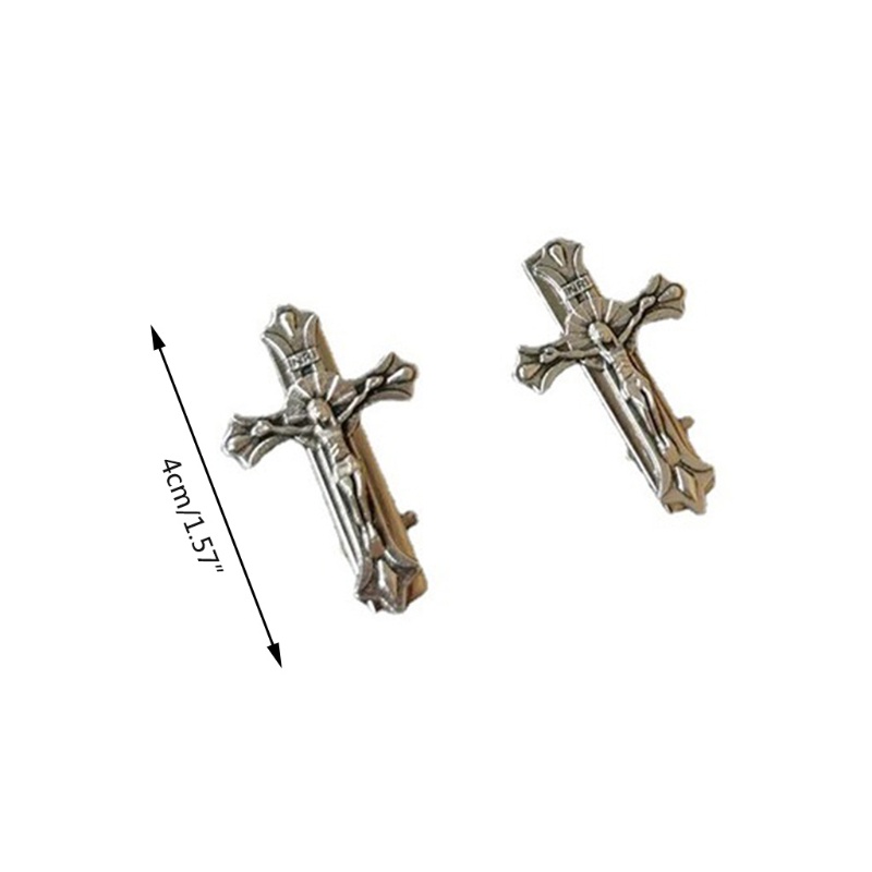 [Hàng mới về] Kẹp tóc mỏ vịt hình chữ thập phong cách Gothic cổ điển thời trang