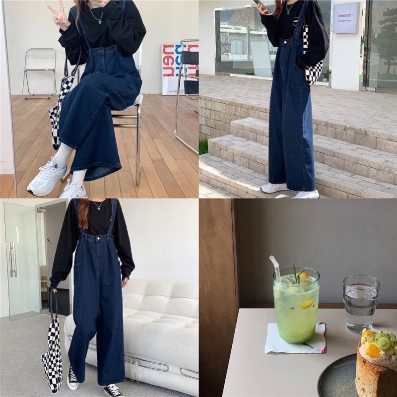 Yếm Quần Jeans Dáng Suông Dài Taobao Order Kèm ẢNH THẬT