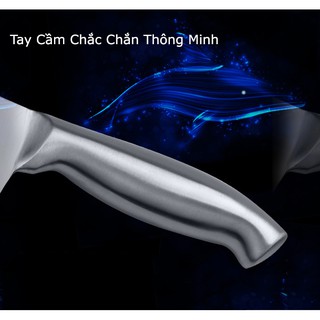Bộ Dao Làm Bếp Nhật 5 Món Inox Có Kèm Đế Dao