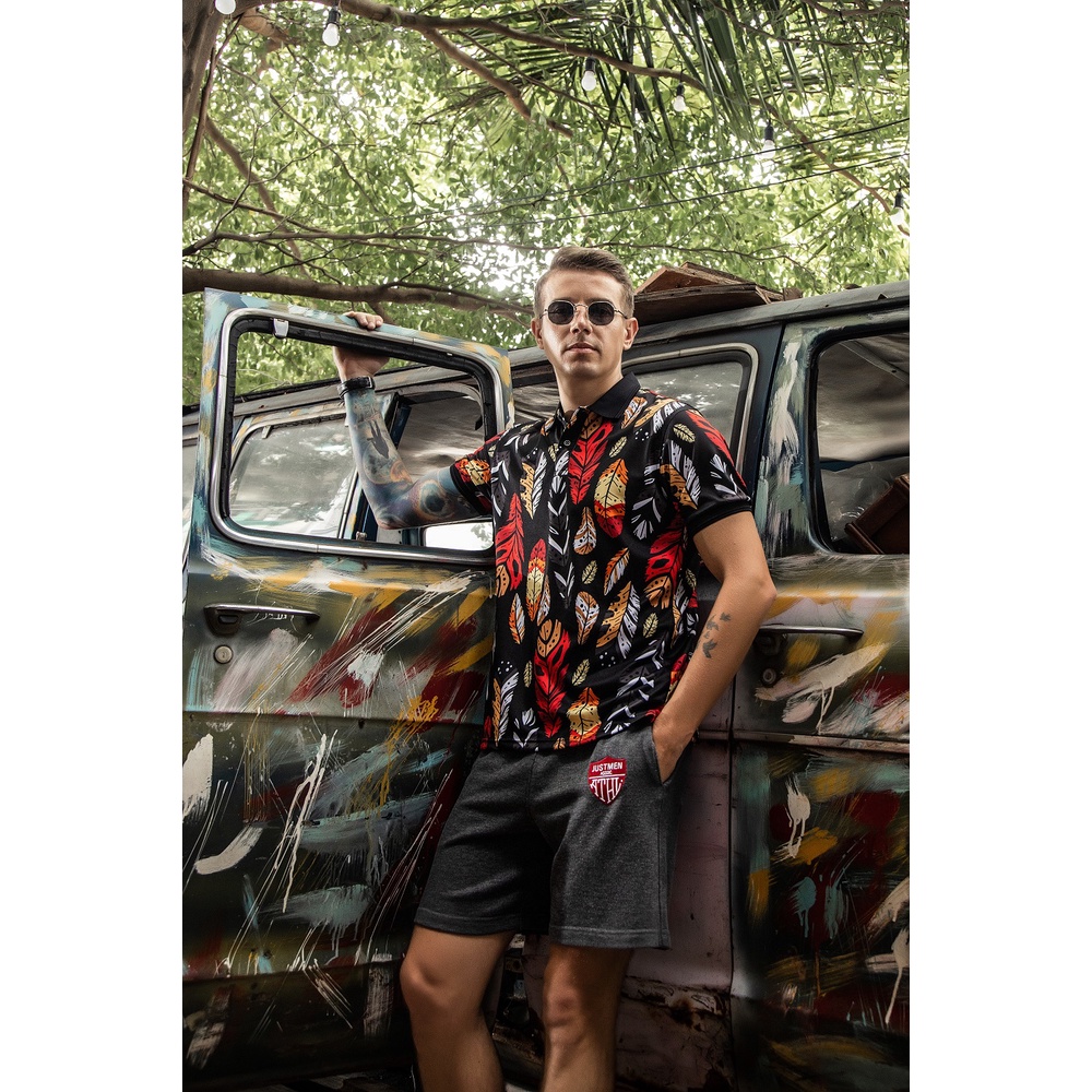 Quần Shorts Nỉ JustMen Thêu Logo SS22