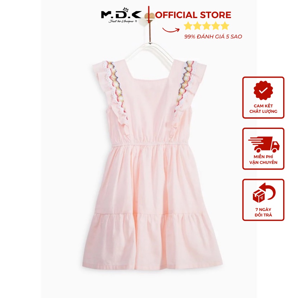 Đầm M.D.K Bé Gái Linen Blend Dress M.D.K - xinh xắn, đáng yêu