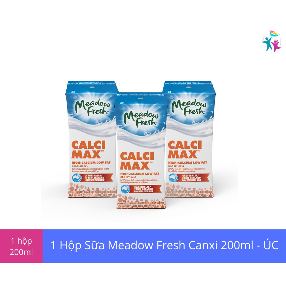 Lốc 3 Hộp Sữa Tươi Tiệt Trùng Canxi Mã Meadow Fresh 200ml - Sữa Nhập Khẩu Úc